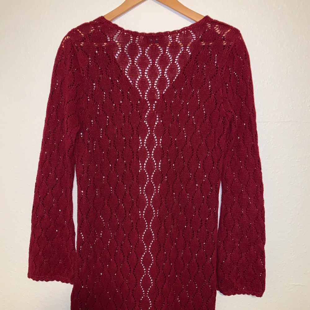 White Stag Maroon Knit Duster Cardigan - Picture 6 of 6